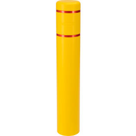 Global Industrial™ Reflective Bollard Sleeve 8"" Dia. x 52""H Yellow With Red Tape