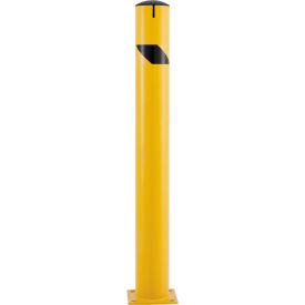 Global Industrial Steel Safety Bollard W/Chain Slots & Removable Cap 5.5""D x 48""H