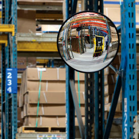 Global Industrial™ Round Acrylic Convex Mirror Indoor 18"" Dia. 160° Viewing Angle
