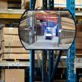 Global Industrial™ Roundtangular Acrylic Convex Mirror Indoor 20""x30""160° Viewing Angle