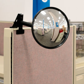 Global Industrial™ Round Acrylic Clip On Convex Mirror Indoor 7"" Dia.160° Viewing Angle