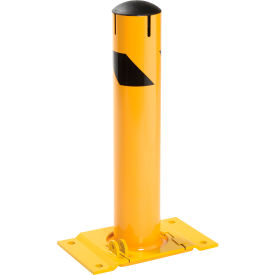 Global Industrial Steel Safety Bollard W/Chain Slots Removable Base & Cap 4.5''D x 24''H