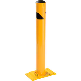 Global Industrial™ Steel Safety Bollard W/Chain Slots Removable Base & Cap 4.5''D x 36''H