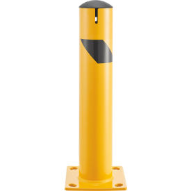 Global Industrial™ Steel Safety Bollard W/Chain Slots & Removable Cap 4.5""D x 24""H