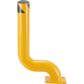 Global Industrial™ Offset Steel Bollard 4-1/2"" Dia. x 35""H Yellow