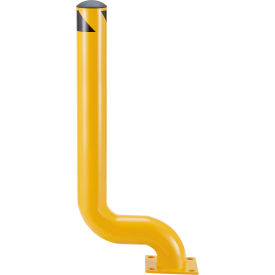 Global Industrial™ Offset Steel Bollard 4-1/2"" Dia. x 53""H Yellow