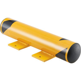 Global Industrial™ Floor Stop Bollard w/Removable Caps 4-1/2"" Dia. x 24""L Yellow