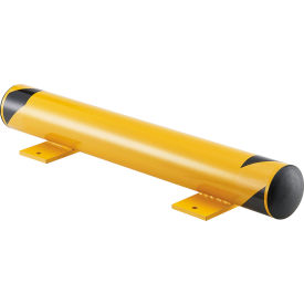 Global Industrial™ Floor Stop Bollard w/Removable Caps 4-1/2"" Dia. x 36""L Yellow
