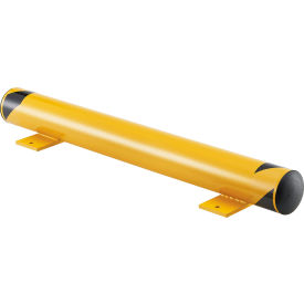 Global Industrial™ Floor Stop Bollard w/Removable Caps 4-1/2"" Dia. x 48""L Yellow