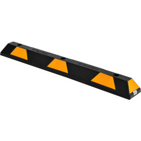 Global Industrial™ Rubber Parking Stop/Curb Block 48""L Black w/ Yellow Stripes