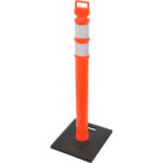 Global Industrial™ Reflective Delineator Post with Square Base 49""H Orange