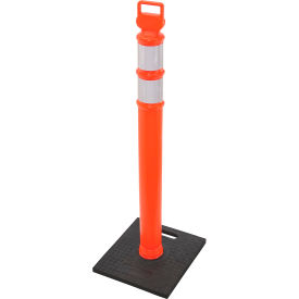 Global Industrial™ Reflective Delineator Post with Square Base 49""H Orange