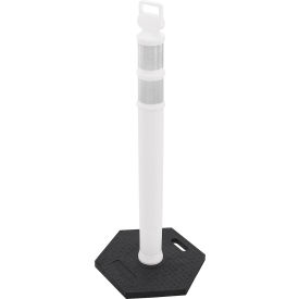 Global Industrial™ Reflective Delineator Post with Hexagonal Base 49""H White