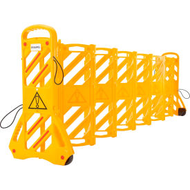 Global Industrial™ Extendable Mobile Barrier with Reflective Stripes 12'L