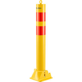 Global Industrial Collapsible Bollard 4-1/4"" Dia. 35-1/2"" Extended Height Yellow