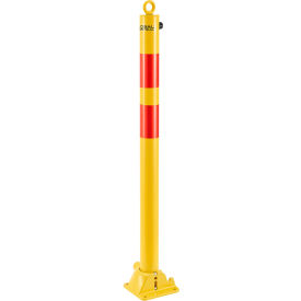 Global Industrial™ Collapsible Bollard 2-1/2"" Dia. 35-1/2"" Extended Height Yellow
