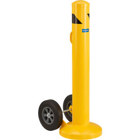 Global Industrial™ Movable Bollard with Wheels 42''H Yellow