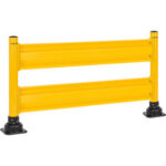 Global Industrial™ 6' Steel Guard Rail with 4"" Dia. Rebounding Bollards Yellow