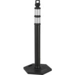 Global Industrial™ Reflective Delineator Post with Hexagonal Base 49""H Black