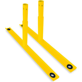 Global Industrial™ Flat Barrier Feet for Crowd Control Barrier Yellow Powder Coat 2/Pack