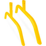 Global Industrial™ Bridge Barrier Feet for Crowd Control Barrier Yellow Powder Coat 2/Pack