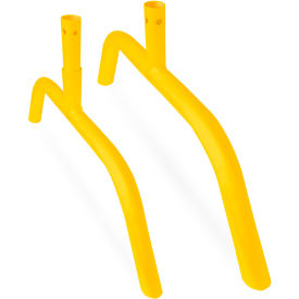 Global Industrial™ Bridge Barrier Feet for Crowd Control Barrier Yellow Powder Coat 2/Pack