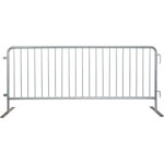 Global Industrial™ Steel Crowd Control Barrier 8-1/2'L x 43""H Flat Feet Galvanized