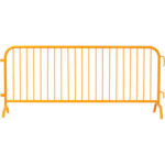 Global Industrial™ Steel Crowd Control Barrier 8-1/2'L x 43""H Bridge Feet Powder Coat Yellow