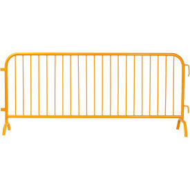 Global Industrial™ Steel Crowd Control Barrier 8-1/2'L x 43""H Bridge Feet Powder Coat Yellow