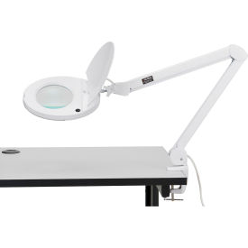 Global Industrial™ 8 Diopter LED Magnifying Lamp With Covered Metal Arm White