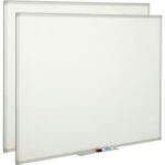 Global Industrial™ Melamine Dry Erase Whiteboard - 48""W x 36""H - Double Sided - Pack of 2