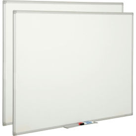 Global Industrial™ Melamine Dry Erase Whiteboard - 48""W x 36""H - Double Sided - Pack of 2