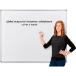 Global Industrial™ Melamine Dry Erase Whiteboard - 72""W x 48""H - Double Sided