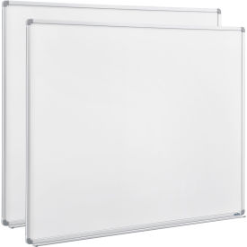 Global Industrial™ Melamine Dry Erase Whiteboard - 72""W x 48""H - Double Sided - Pack of 2