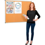 Global Industrial™ Cork Bulletin Board - 60""W x 36""H - Aluminum Frame
