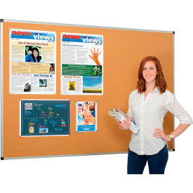 Global Industrial™ Cork Bulletin Board - 72""W x 48""H - Aluminum Frame