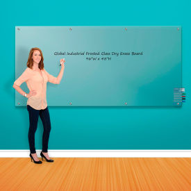 Global Industrial™ Frosted Glass Dry Erase Board 96""W x 48""H