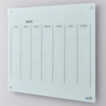 Global Industrial™ Glass Calendar Dry Erase Board 48""W x 36""H
