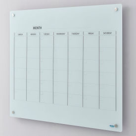Global Industrial™ Glass Calendar Dry Erase Board 48""W x 36""H