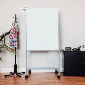 Global Industrial™ Mobile Glass WhiteBoard - 36""W x 48""H