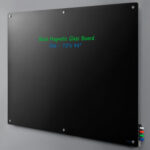 Global Industrial™ Magnetic Glass Dry Erase Board - 72""W x 48""H - Black