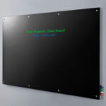 Global Industrial™ Magnetic Glass Dry Erase Board - 96""W x 48""H - Black