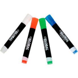 Global Industrial™ Wet Erase Chalk Markers Assorted Colors 4 Pack