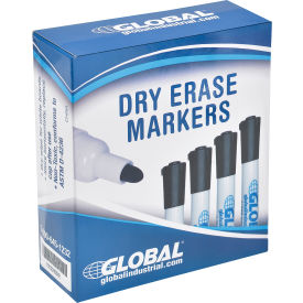 Global Industrial™ Dry Erase Markers Bullet Tip Black 12 Pack