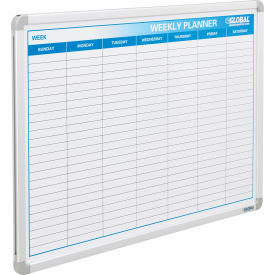 Global Industrial™ Weekly Calendar Whiteboard Steel Surface 36""W x 24""H