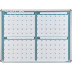 Global Industrial® Magnetic Dry Erase Four Month Calendar Board Steel Surface 48""W x 36""H