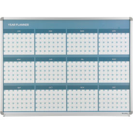 Global Industrial® Magnetic Dry Erase Twelve Month Calendar Board Steel Surface 48""W x 36""H