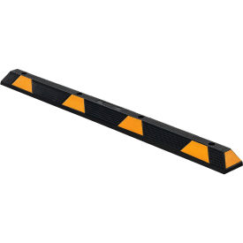 Global Industrial™ Rubber Parking Stop/Curb Block 72""L Black w/ Yellow Stripes