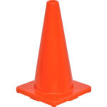 Global Industrial™ 18"" Traffic Cone Non-Reflective Solid Orange Base 2-1/2 lbs