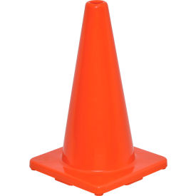 Global Industrial™ 18"" Traffic Cone Non-Reflective Solid Orange Base 2-1/2 lbs